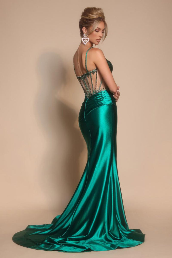 Portia and Scarlett Fitted Sheer Corset Prom Dress PS26158