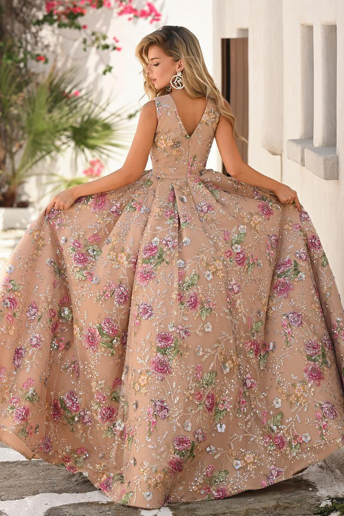 Portia and Scarlett Floral Ball Gown Prom Dress PS26091