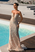 Portia and Scarlett Plunging Illusion Corset Prom Dress PS26126