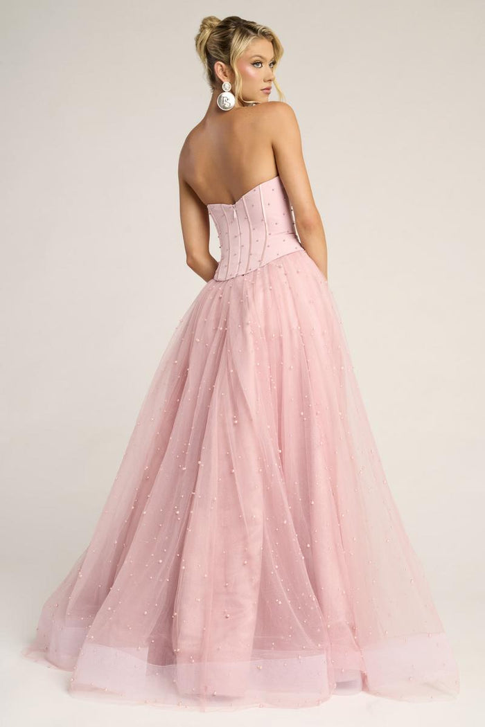 Portia and Scarlett Strapless A-line Corset Prom Dress PS26034
