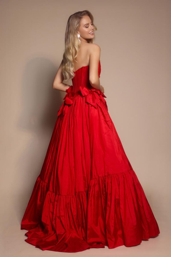 Portia and Scarlett Strapless Bow Prom Dress PS26148