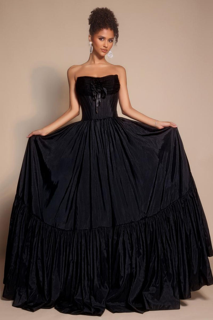 Portia and Scarlett Strapless Bow Prom Dress PS26148
