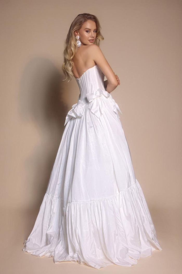 Portia and Scarlett Strapless Bow Prom Dress PS26148