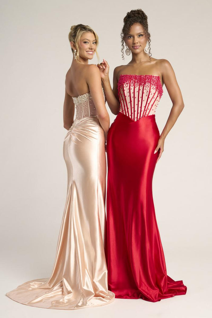 Portia and Scarlett Strapless Corset Prom Dress PS26094