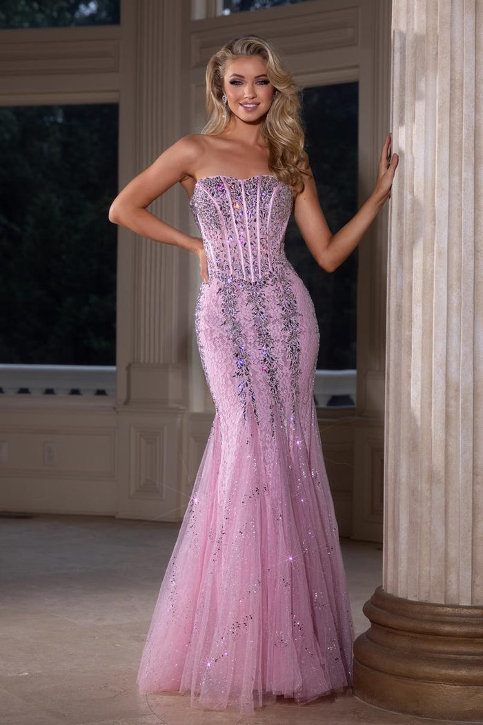 Portia and Scarlett Strapless Embellished Prom Dress PS25169