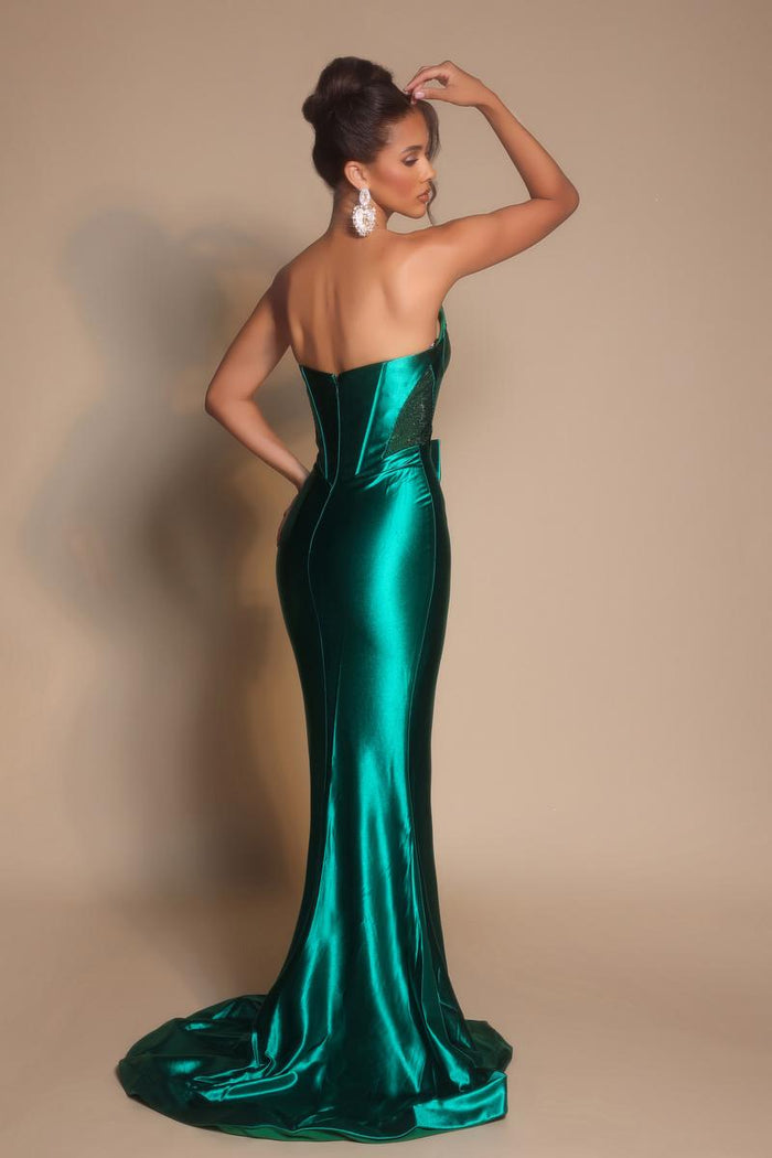 Portia and Scarlett Strapless Satin Corset Prom Dress PS26136