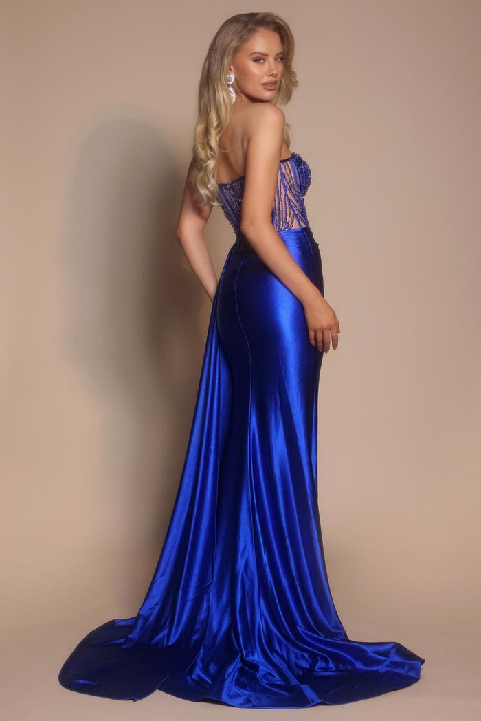 Portia and Scarlett Strapless Sheer Corset Prom Dress PS26056