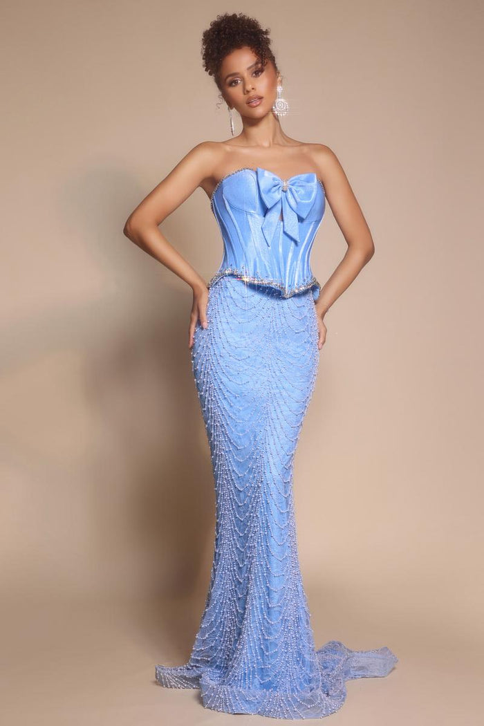 Portia and Scarlett Two Piece Corset Bow Prom Dress PS26054