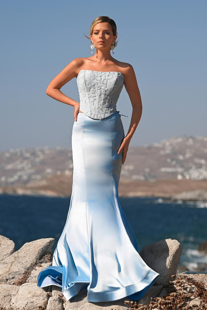 Portia and Scarlett Two Piece Lace Corset Prom Dress PS26092