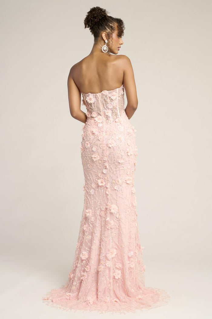 Portia & Scarlett 3D Applique Fitted Prom Dress PS26011