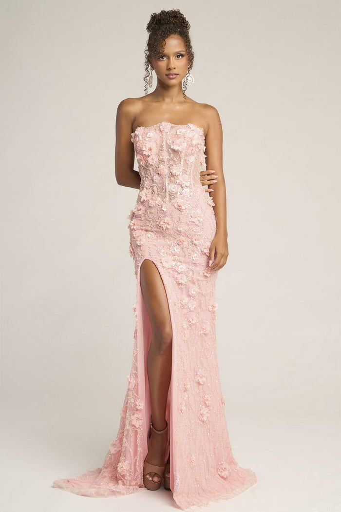Portia & Scarlett 3D Applique Fitted Prom Dress PS26011