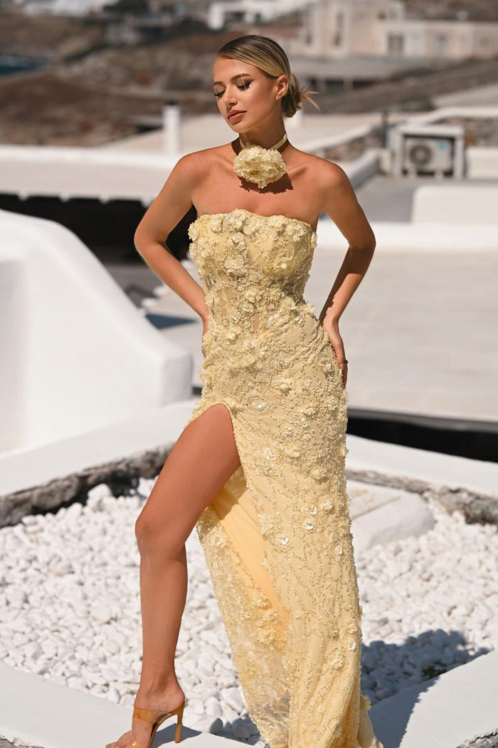 Portia & Scarlett 3D Applique Fitted Prom Dress PS26011