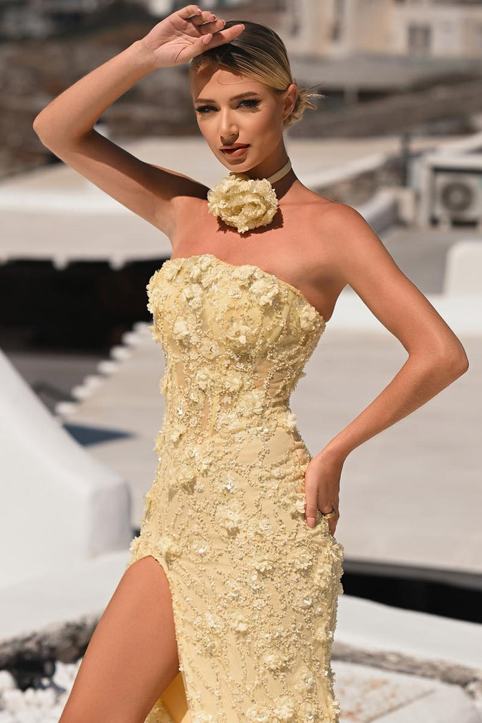 Portia & Scarlett 3D Applique Fitted Prom Dress PS26011