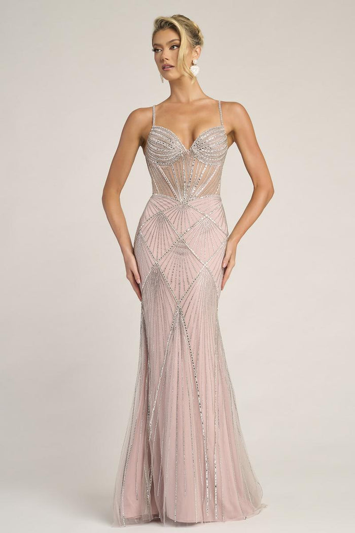 Portia & Scarlett Fitted Illusion Bodice Prom Dress PS26263
