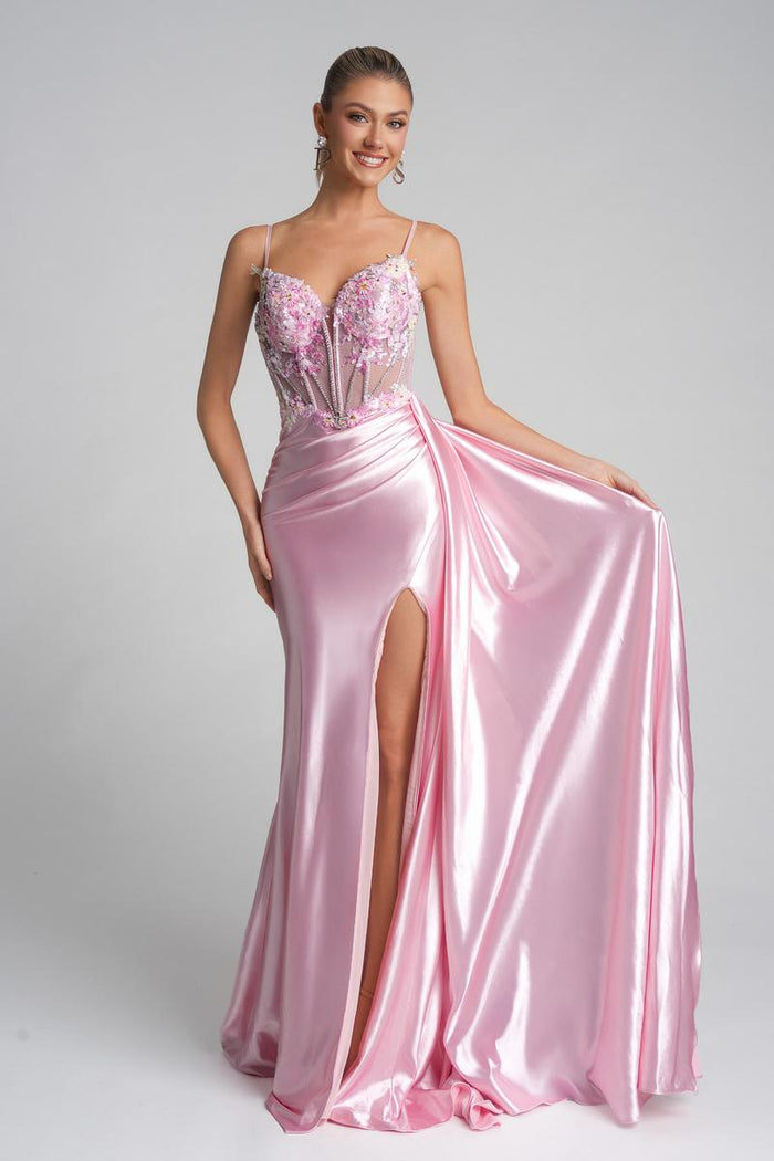 Portia & Scarlett Fitted Illusion Bodice Prom Dress PS26270