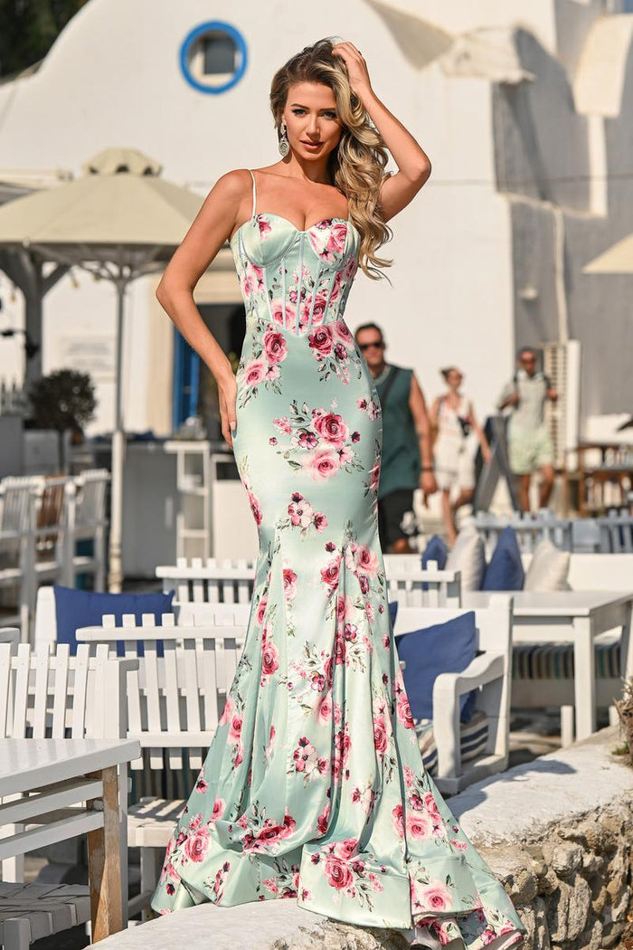 Portia & Scarlett Floral Corset Prom Dress PS26000