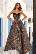 Portia & Scarlett Leopard Print Strapless Ballgown PS26188