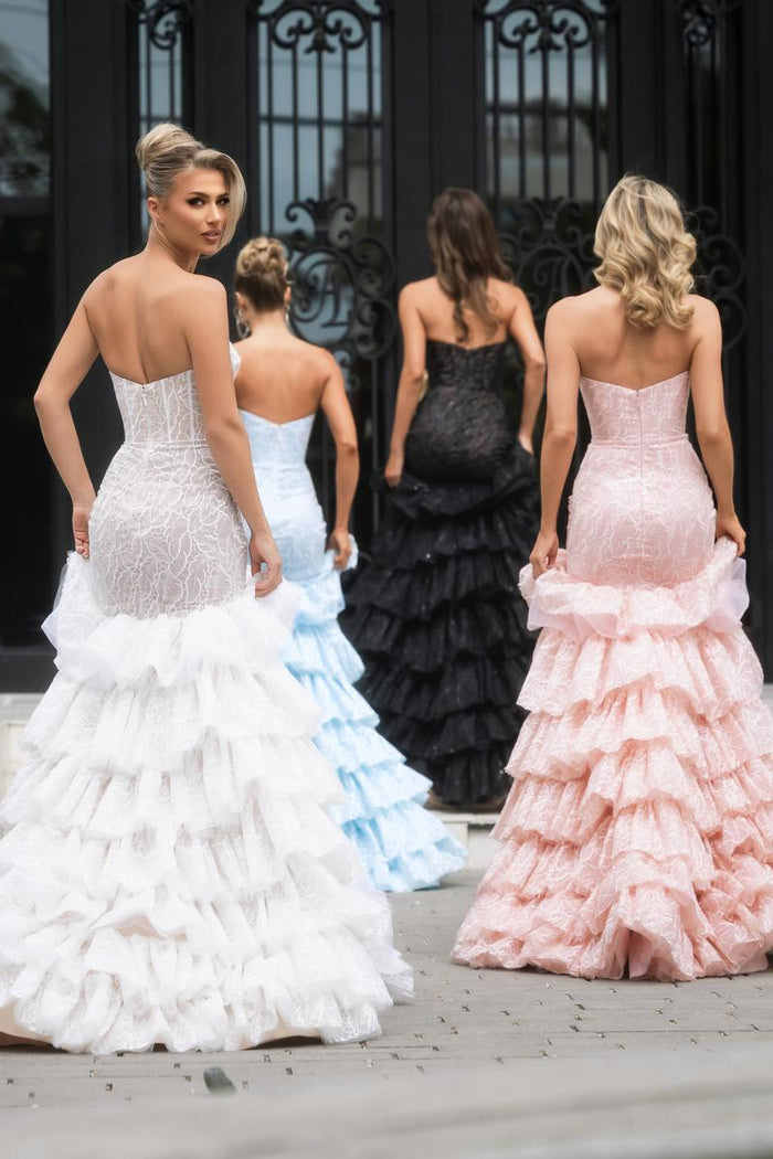 Portia & Scarlett Ruffle Mermaid Prom Dress PS25250