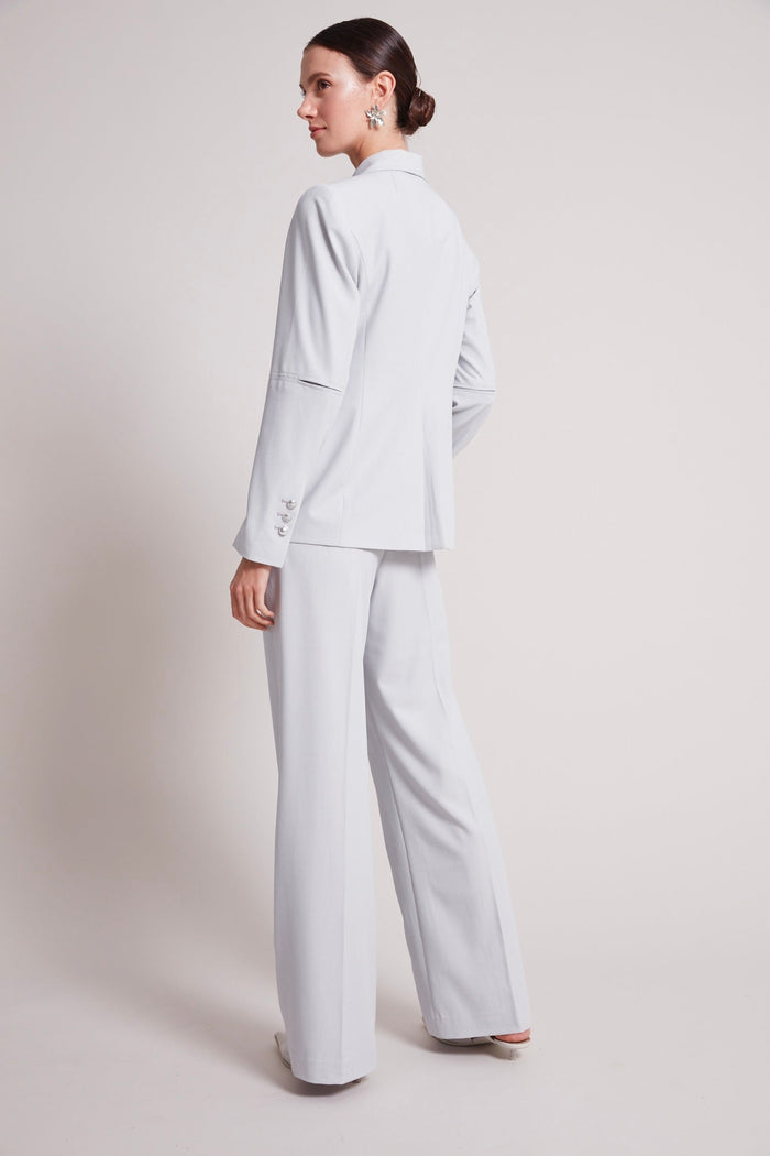 Adroit Atelier Preston Pin Tuck Pants With Slant Pockets in Light Grey available at Barbara Katz