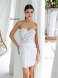 Primavera Illusion Corset Beaded Homecoming Dress 4227