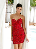 Primavera Sequin Strapless Illusion Homecoming Dress 4222
