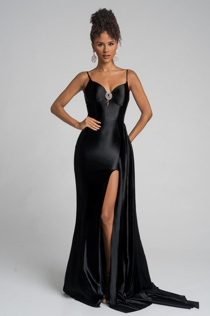 PS I Love You by Portia & Scarlett  Side Train Prom Dress X0037