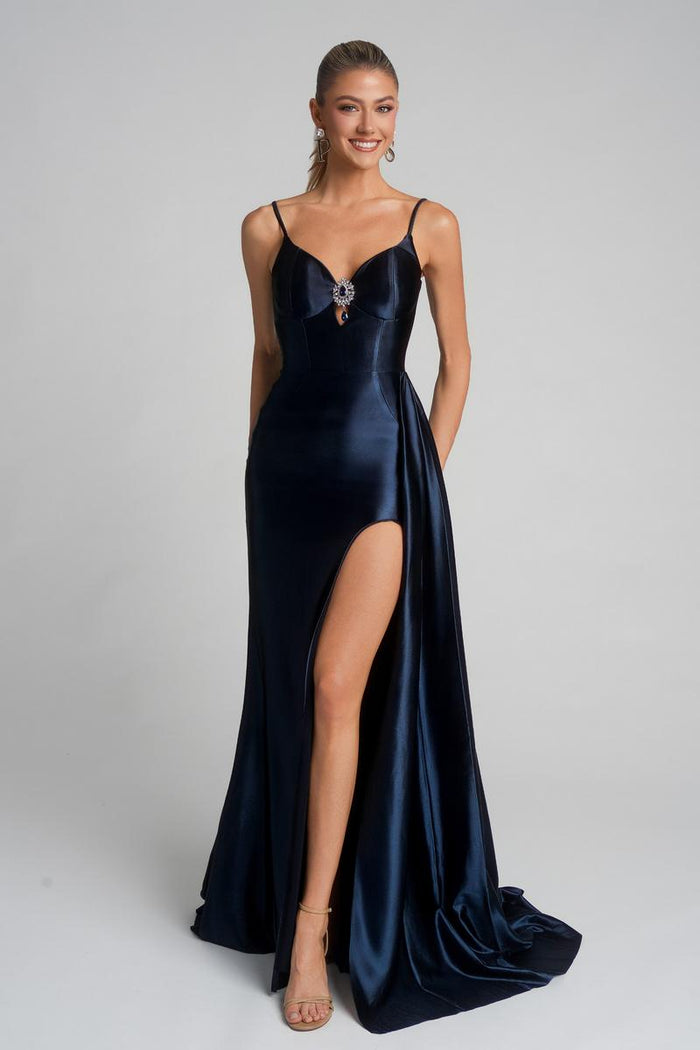 PS I Love You by Portia & Scarlett  Side Train Prom Dress X0037