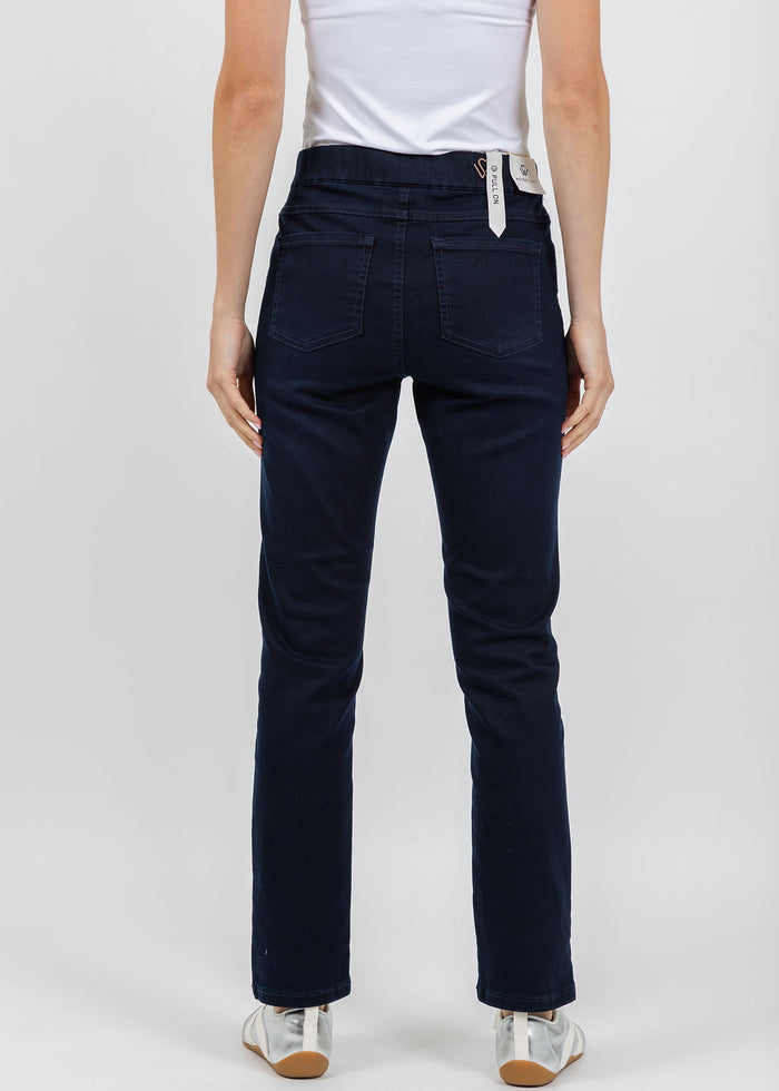 Wonderjeans Pull-On Ankle Jean 27" in Blue Used available at Barbara Katz