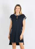 Peace of Cloth Quinn Zip Dress in Navy available at Barbara Katz