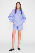 ANINE BING Ramy Short - Blue Stripe - on model front