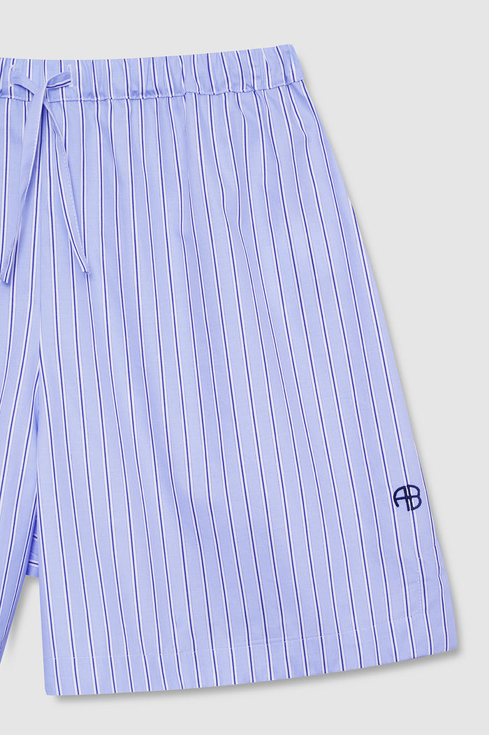 ANINE BING Ramy Short - Blue Stripe - detail view