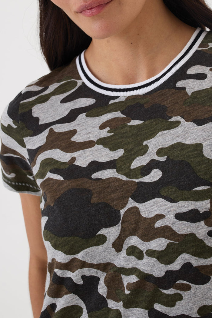 Goldie Rebel Ringer Boy Tee in Camo available at Barbara Katz