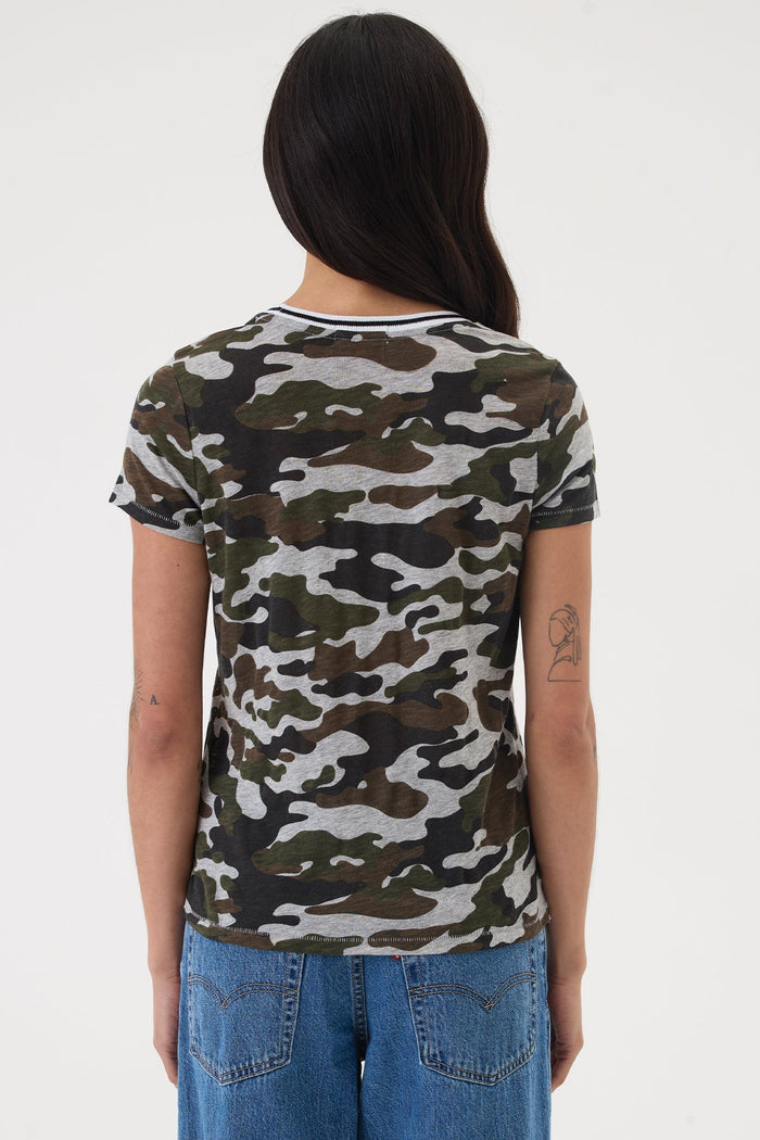Goldie Rebel Ringer Boy Tee in Camo available at Barbara Katz