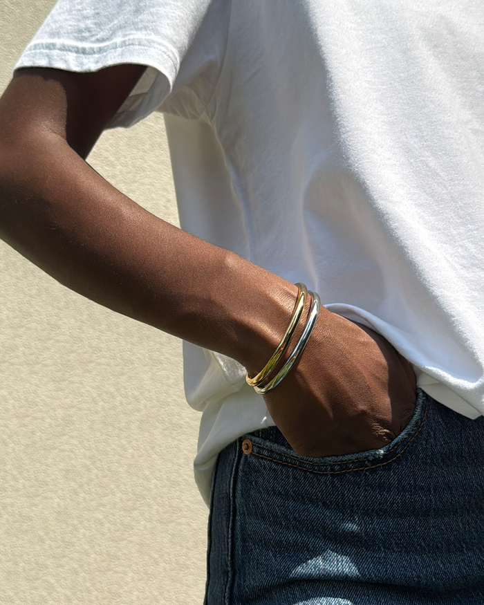 Jenny Bird Remi Bangle in Gold  and Silver available at Barbara Katz