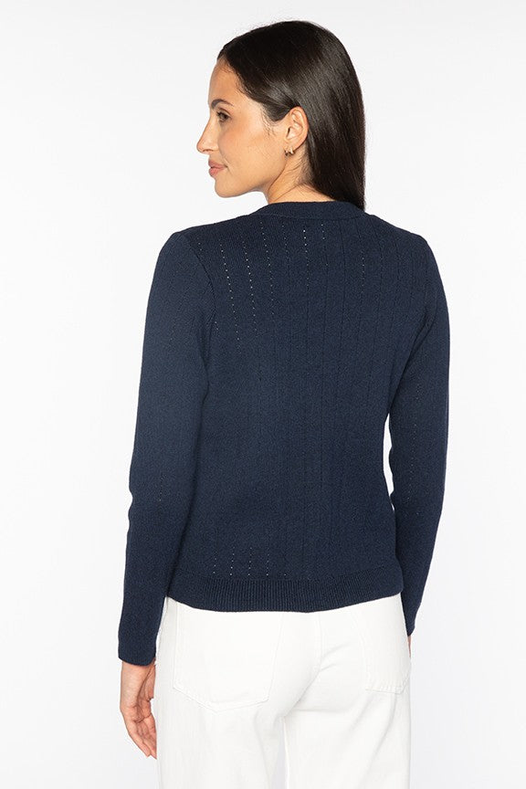 Kinross Rib Button Front Vee Cardigan available at Barbara Katz