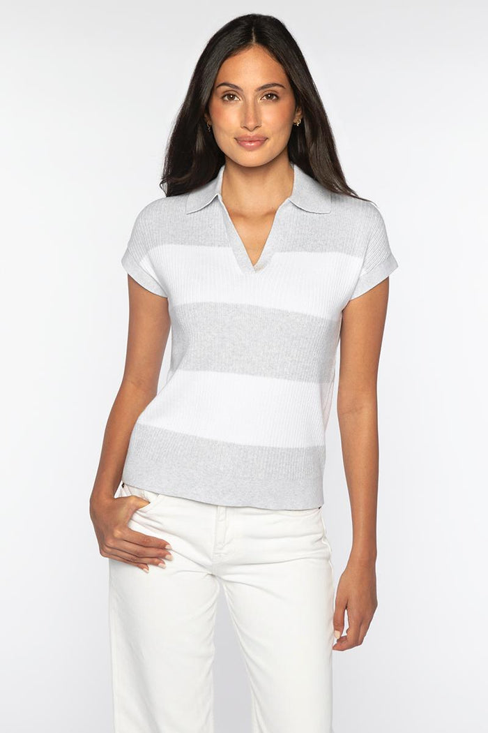 Kinross Rib Split Neck Polo available at Barbara Katz
