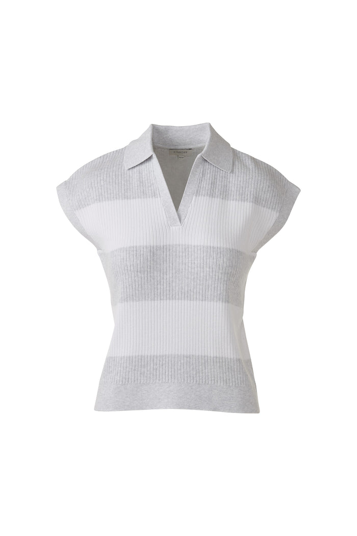 Kinross Rib Split Neck Polo available at Barbara Katz