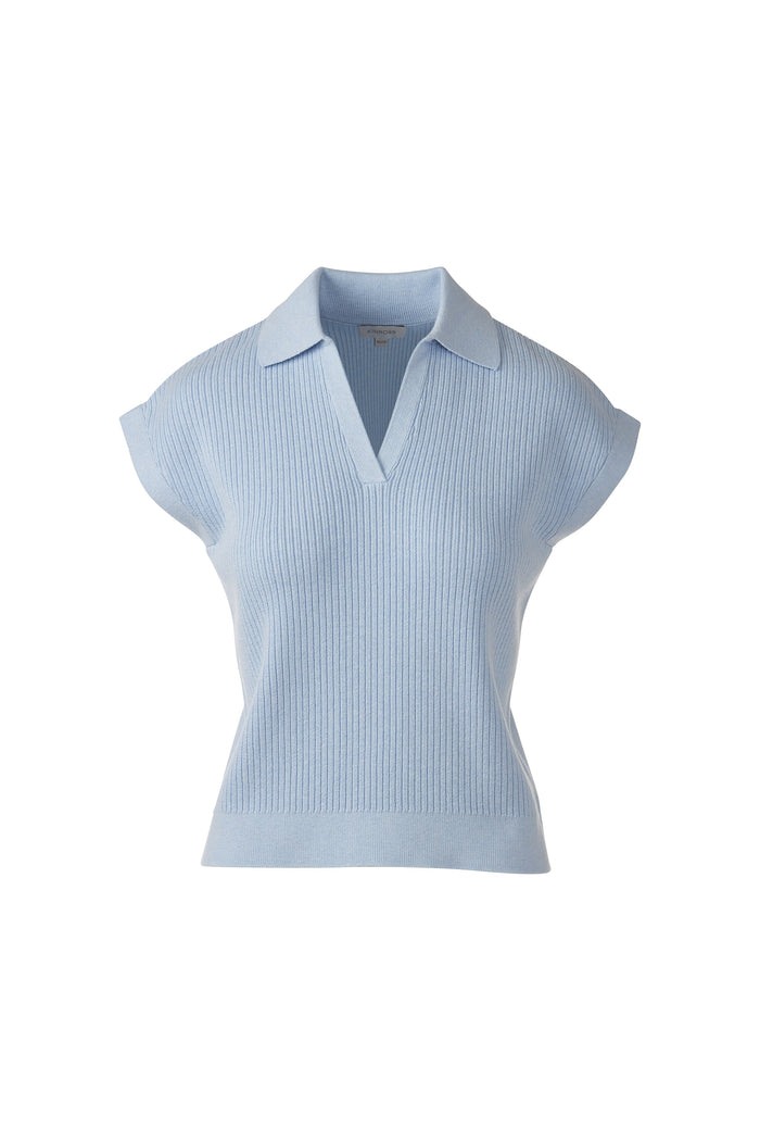 Kinross Rib Split Neck Polo available at Barbara Katz