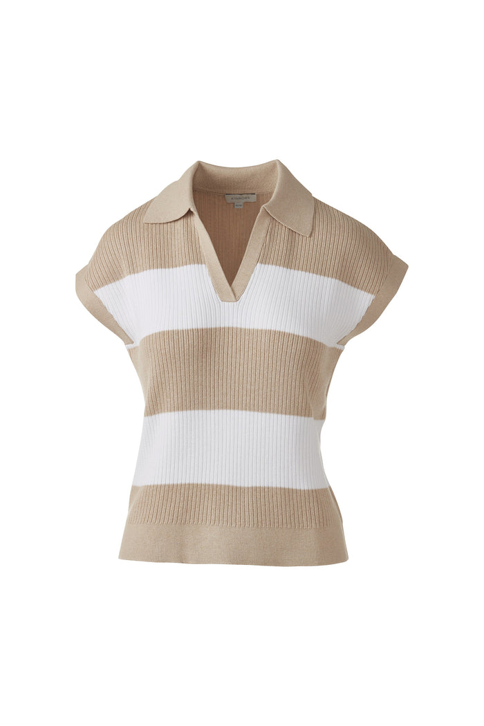 Kinross Rib Split Neck Polo available at Barbara Katz
