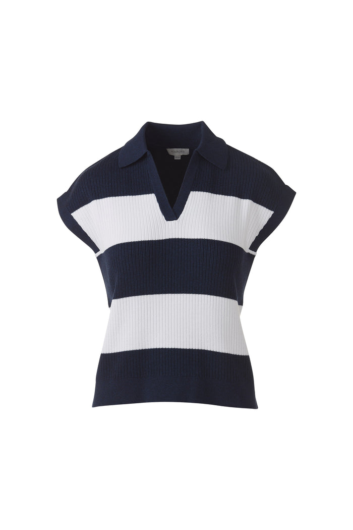 Kinross Rib Split Neck Polo available at Barbara Katz