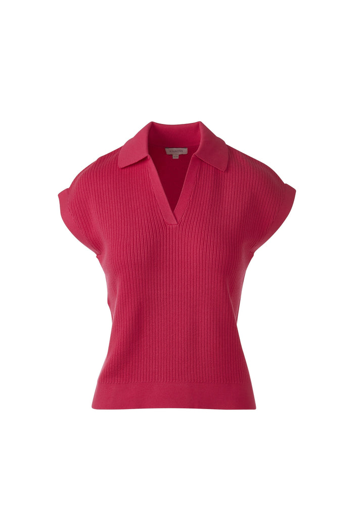 Kinross Rib Split Neck Polo available at Barbara Katz