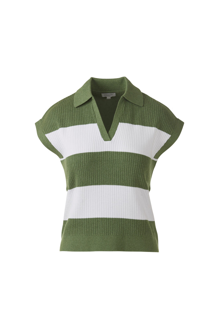 Kinross Rib Split Neck Polo available at Barbara Katz