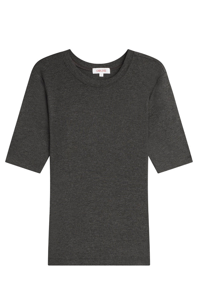 Goldie Ribbed Half Sleeve Tee available at Barbara Katz