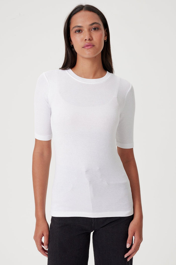 Goldie Ribbed Half Sleeve Tee available at Barbara Katz