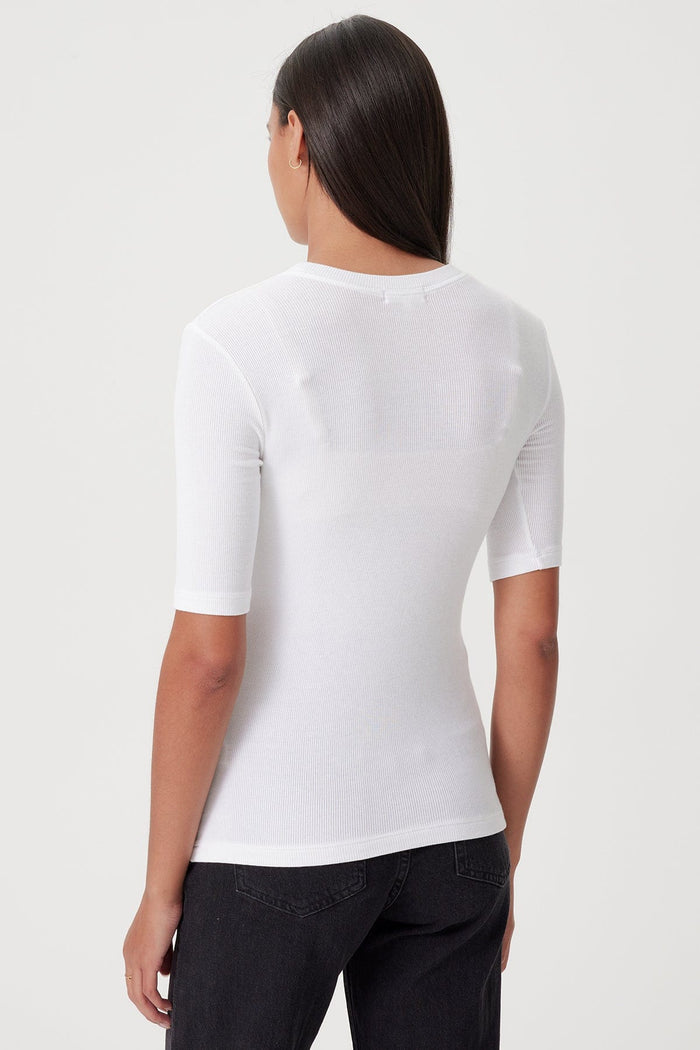 Goldie Ribbed Half Sleeve Tee available at Barbara Katz