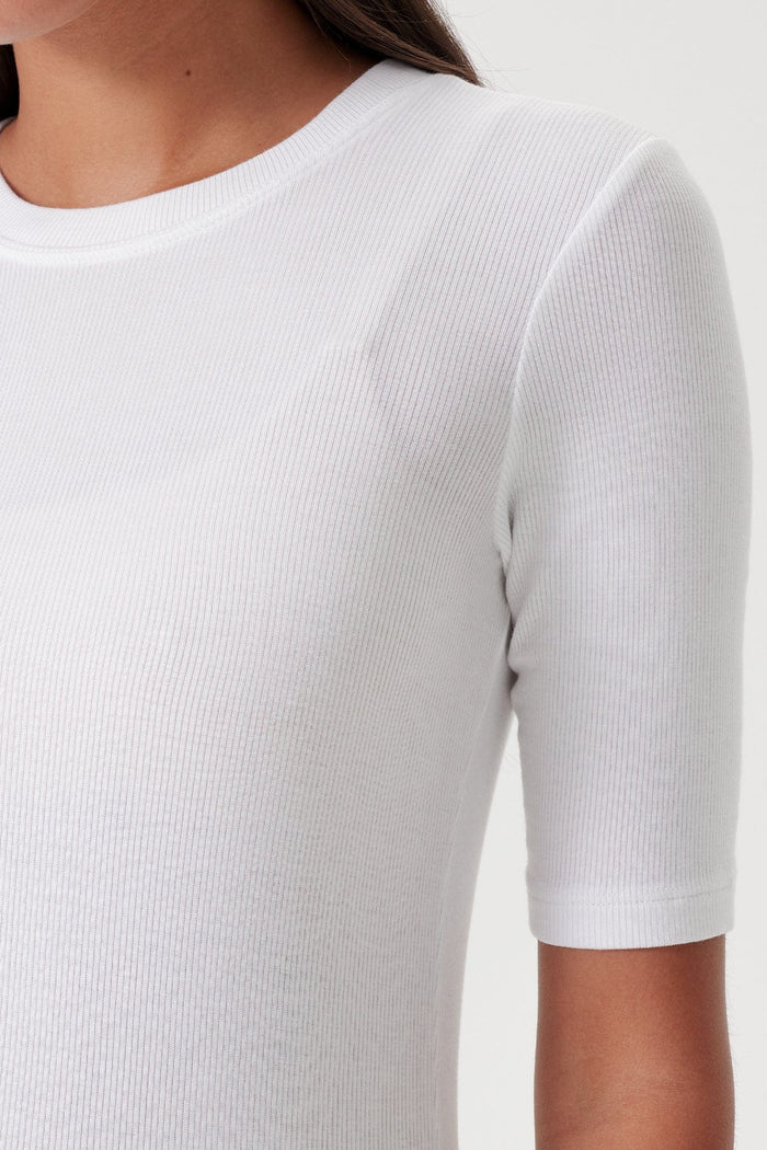 Goldie Ribbed Half Sleeve Tee available at Barbara Katz