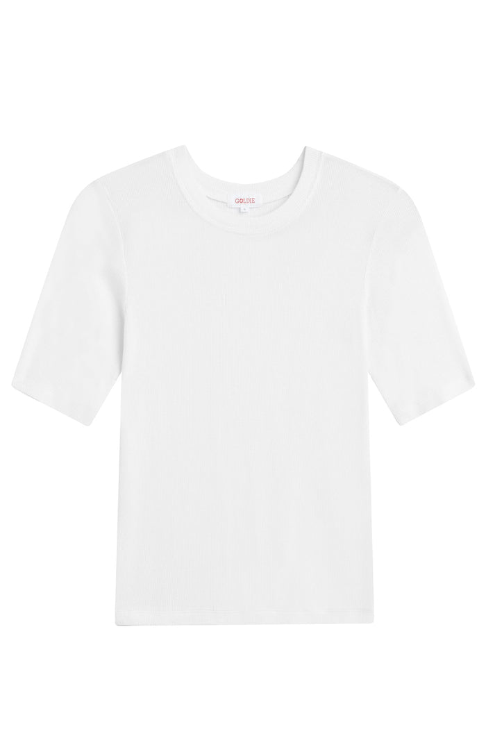 Goldie Ribbed Half Sleeve Tee available at Barbara Katz