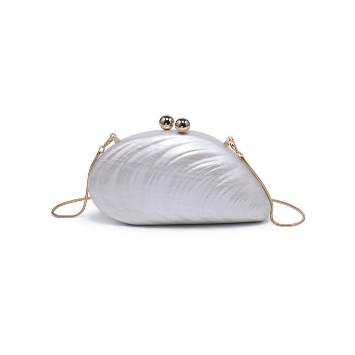 BK Handbags Robyn Shell Clutch Bag in Ivory available at Barbara Katz