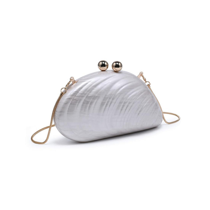 BK Handbags Robyn Shell Clutch Bag in Ivory available at Barbara Katz
