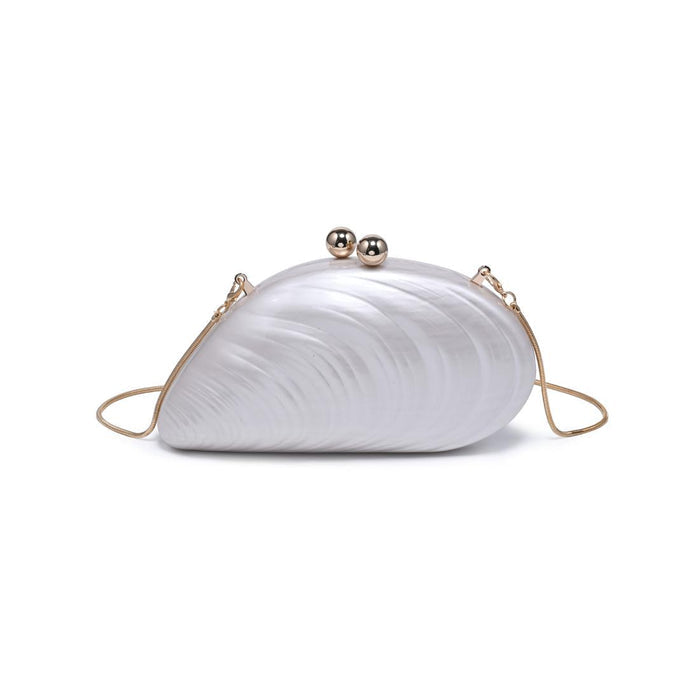 BK Handbags Robyn Shell Clutch Bag in Ivory available at Barbara Katz